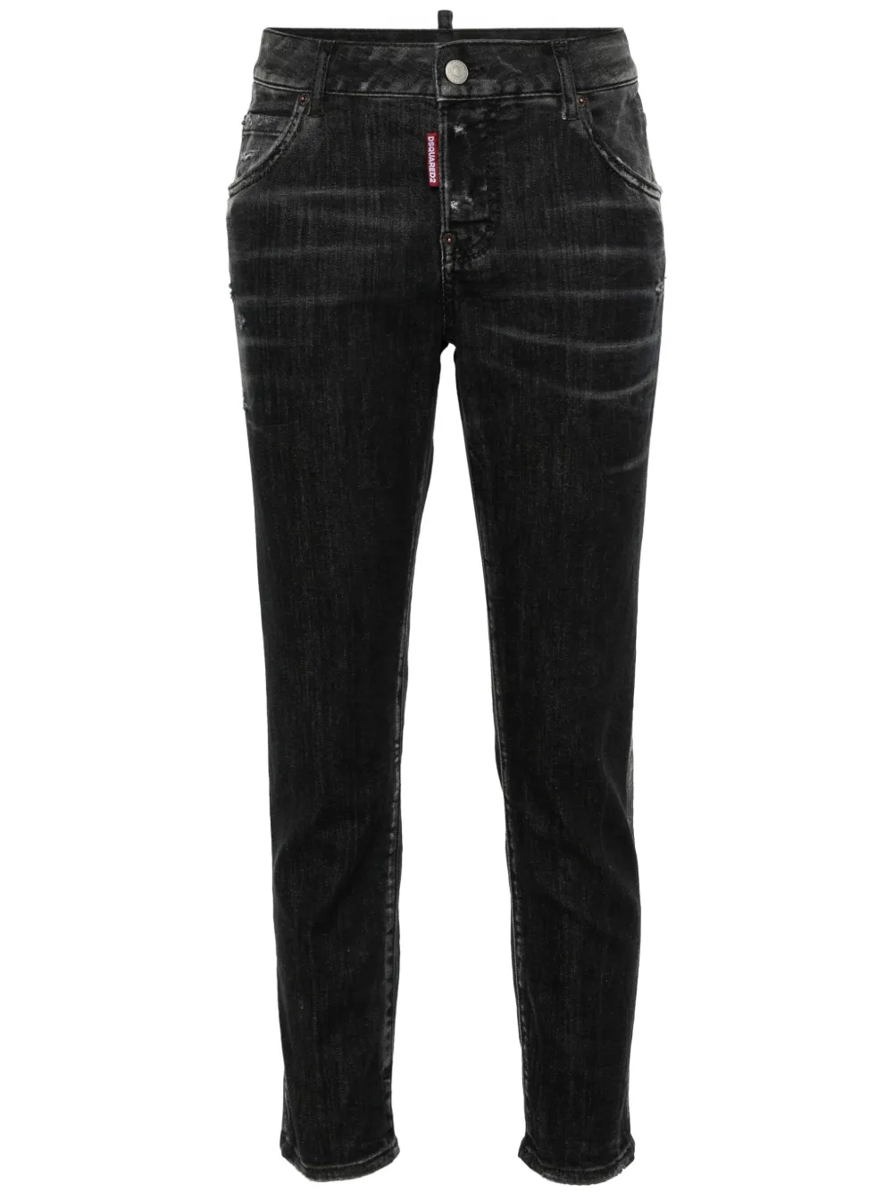 Dsquared2 Cool Girl Low-rise Cropped Jeans In Schwarz