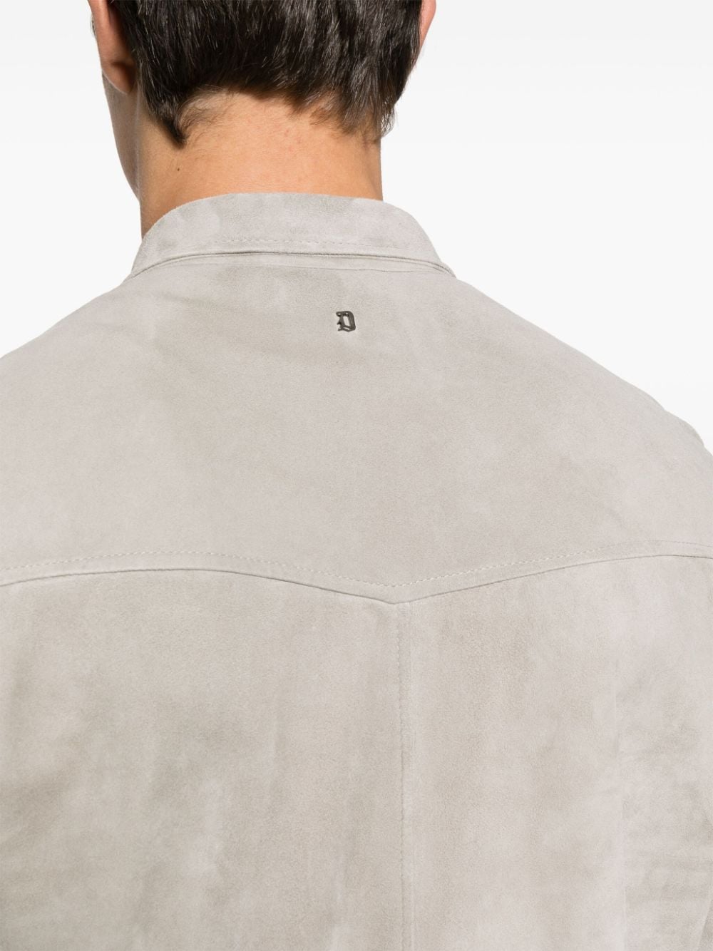 Shop Dondup Suede Shirt Jacket In Grey
