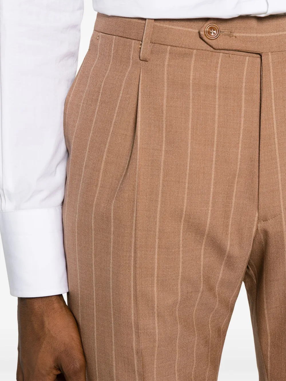 single-breasted striped suit