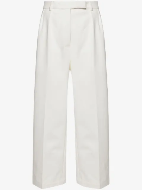Thom Browne pleated cropped cotton trousers