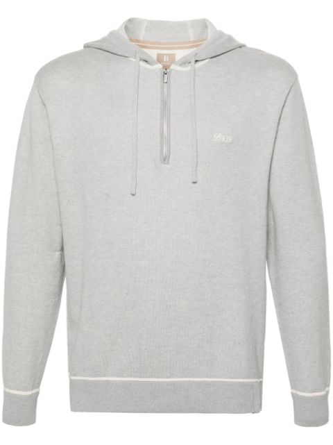 Boggi Milano logo-embroidered knitted hoodie Men