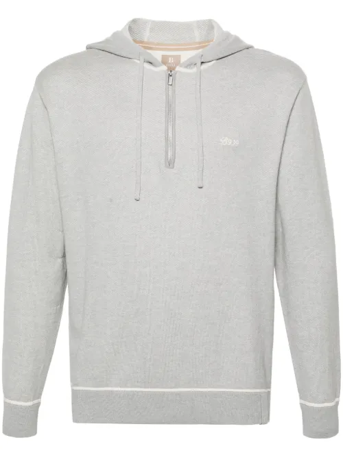 Hoodie en maille à logo brodé - Boggi Milano - Modalova