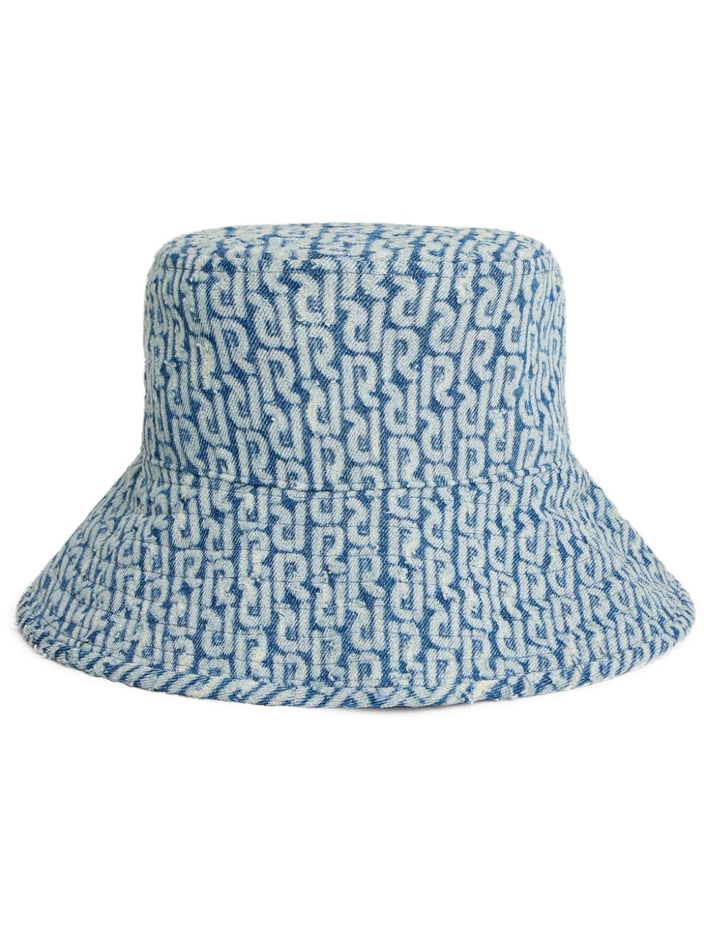 Rabanne Monogram-pattern Denim Bucket Hat In Blue