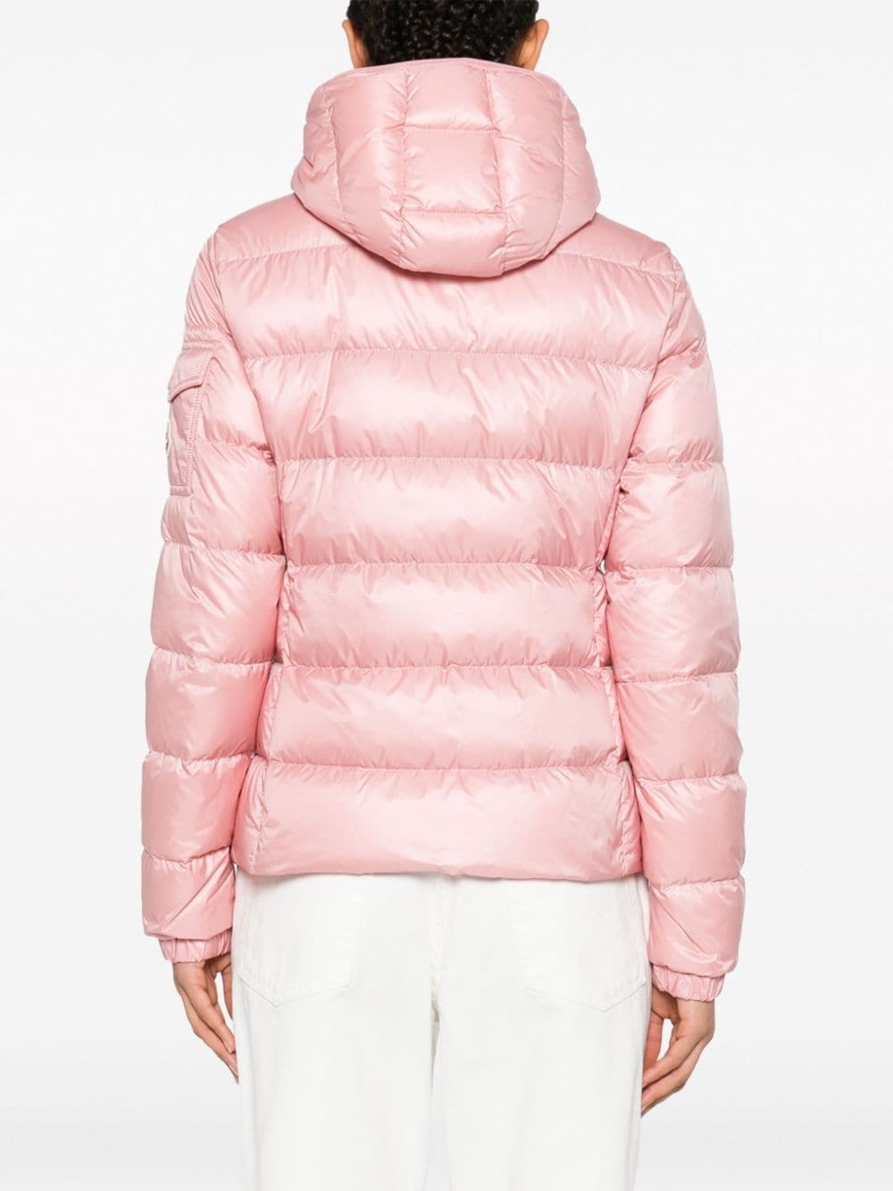 Shop Moncler Gles Hooded Puffer Jacket In Rosa