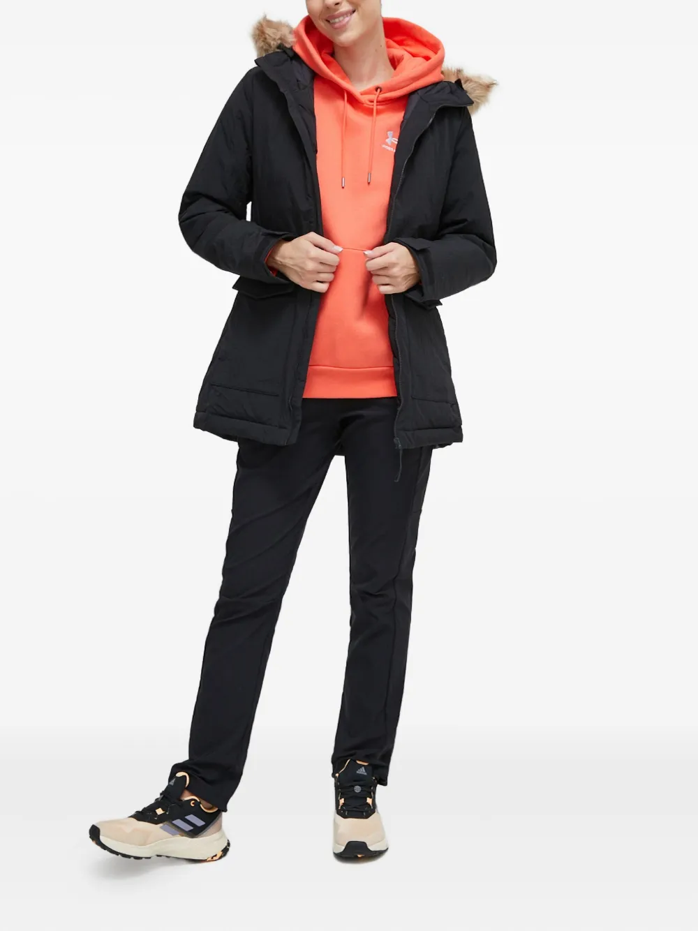 adidas faux-fur hooded jacket | Down Jackets | Image 2