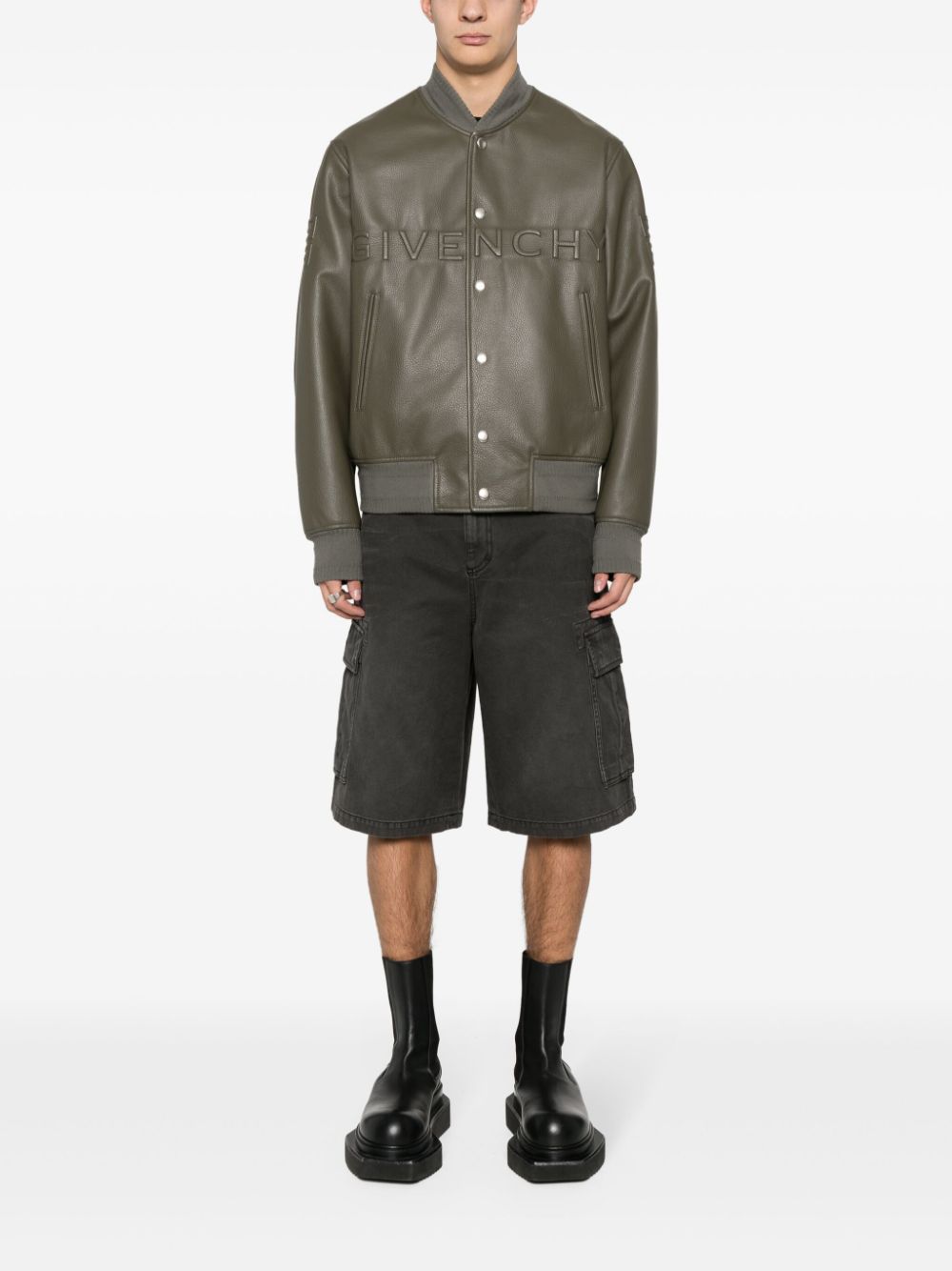 Shop Givenchy Logo-embroidered Cargo Shorts In Black