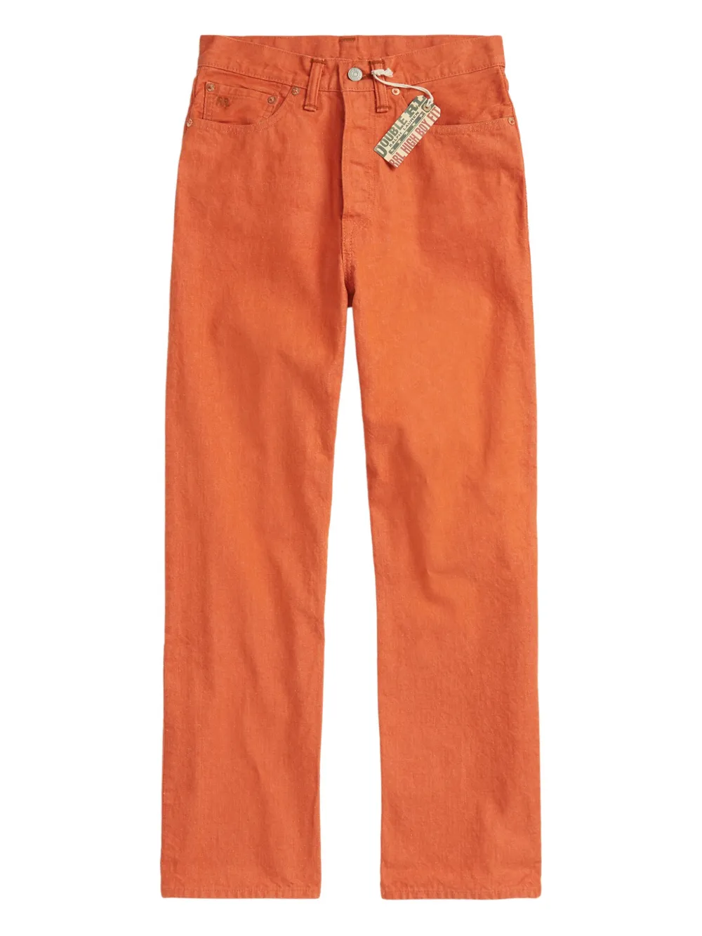 cotton straight-leg jeans