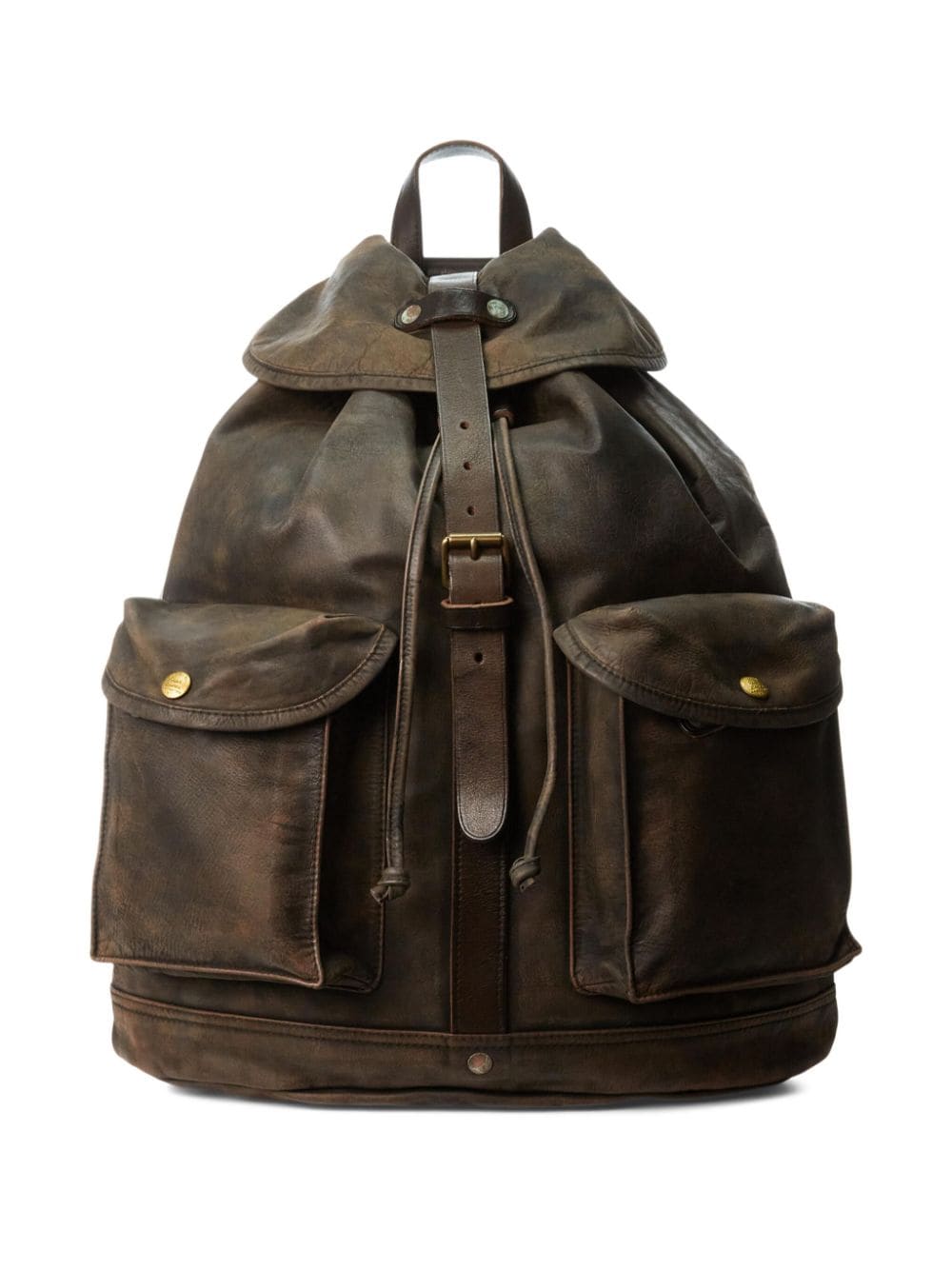 distressed leather rucksack