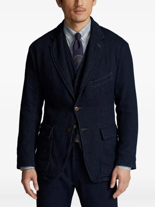 Ralph Lauren RRL Herringbone Blazer | Blue | FARFETCH