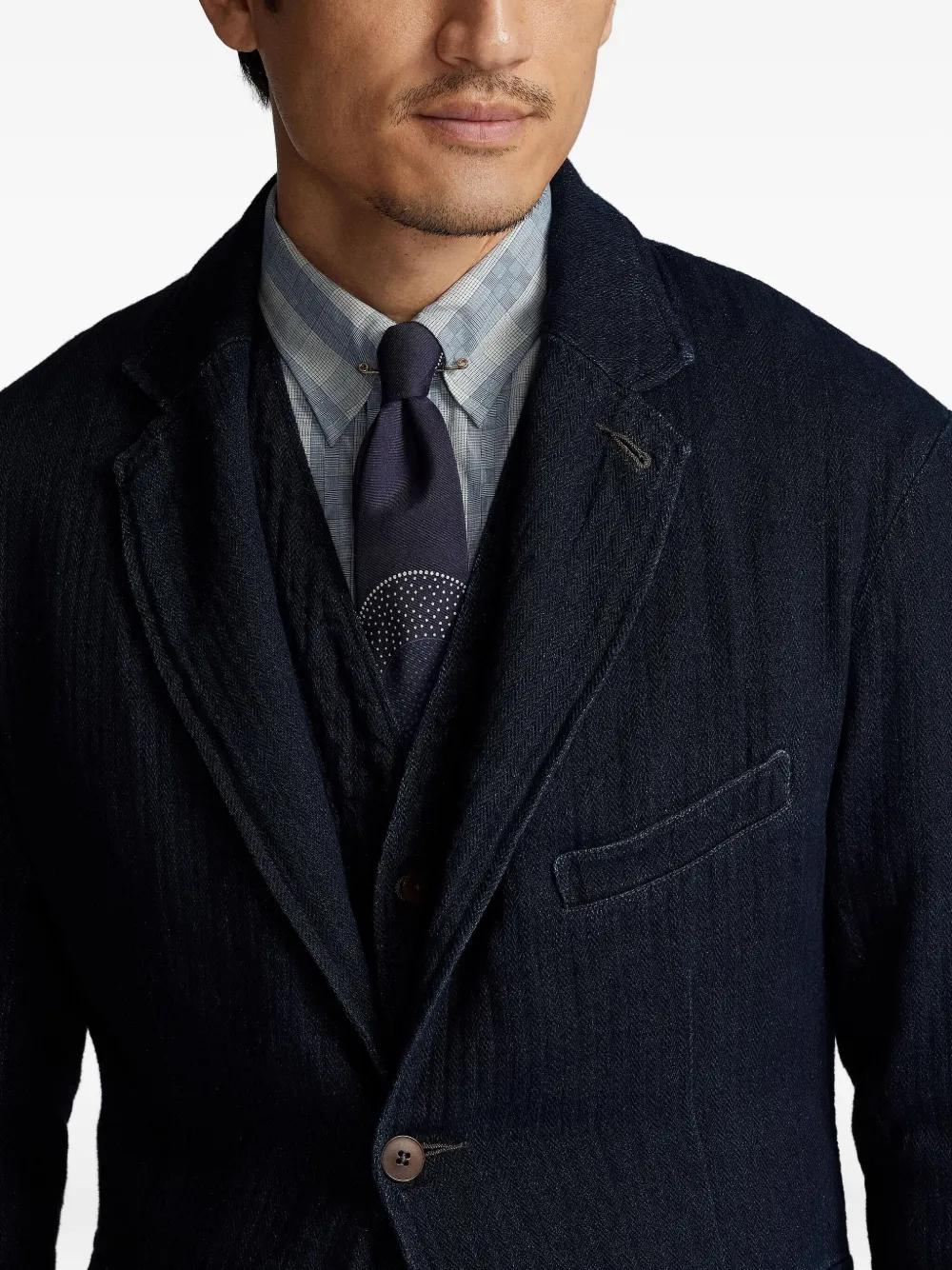 Ralph Lauren RRL herringbone blazer Blauw