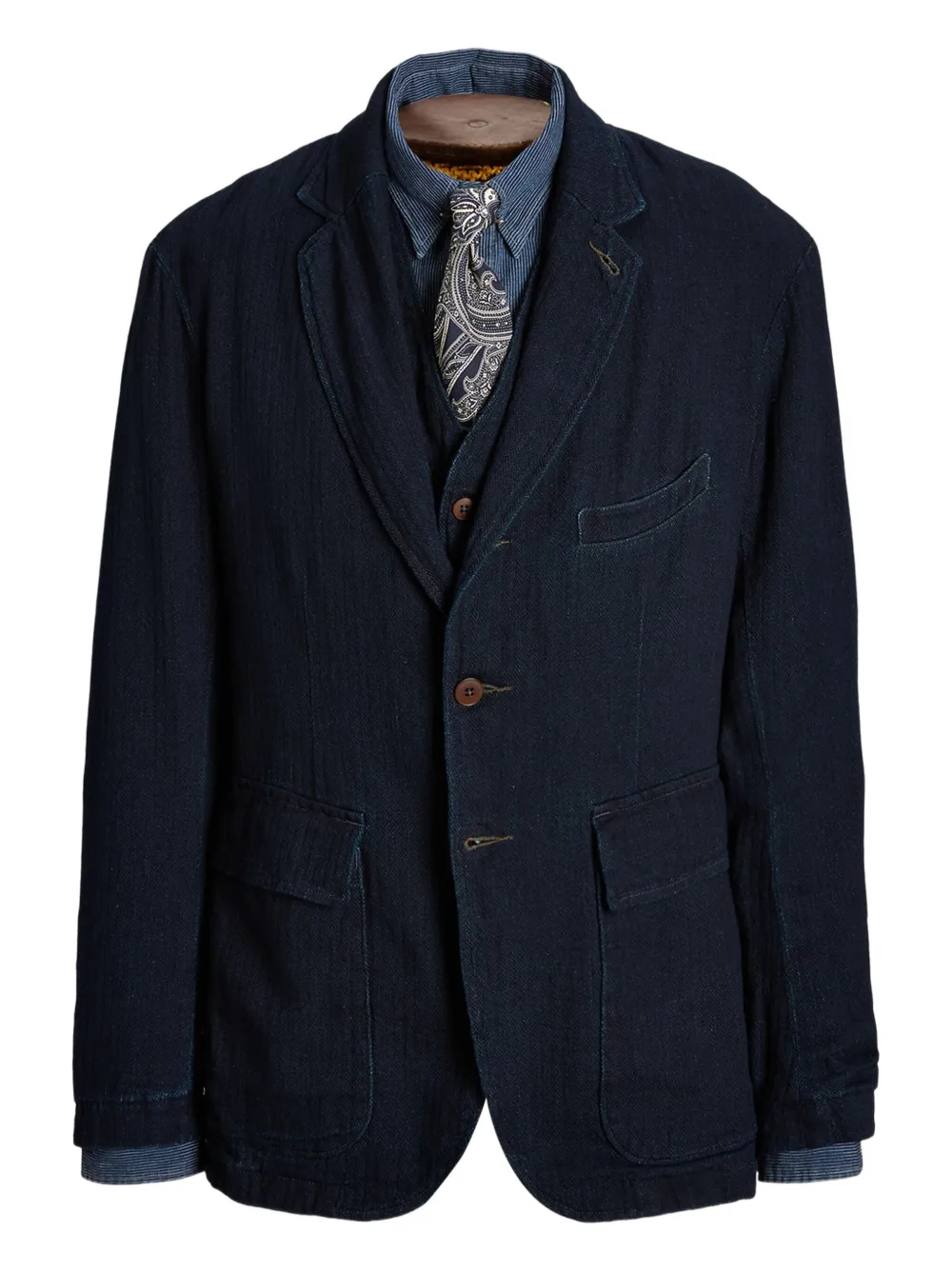 Ralph Lauren RRL herringbone blazer Blauw