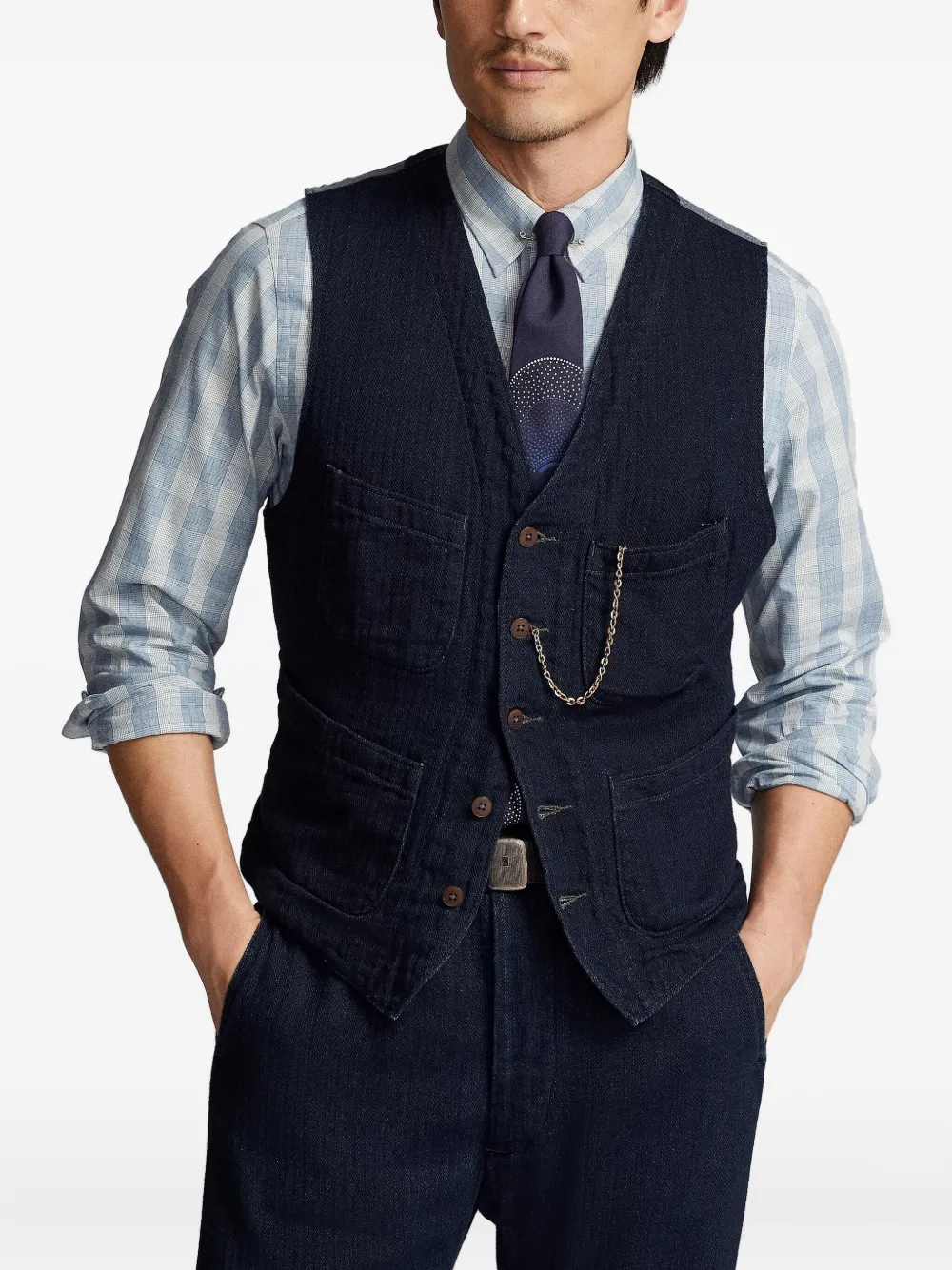 Ralph Lauren RRL Denim gilet Blauw