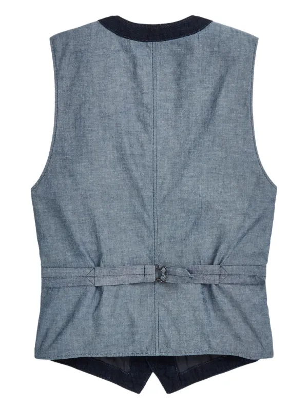 Ralph Lauren RRL denim-panel Waistcoat | Blue | FARFETCH
