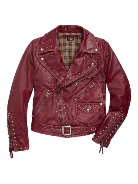 Ralph Lauren RRL stud-embellished leather biker jacket