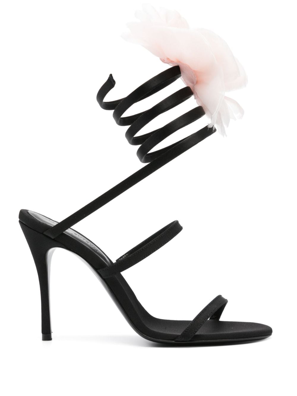Shop Magda Butrym 110mm Floral-appliqué Sandals In Black