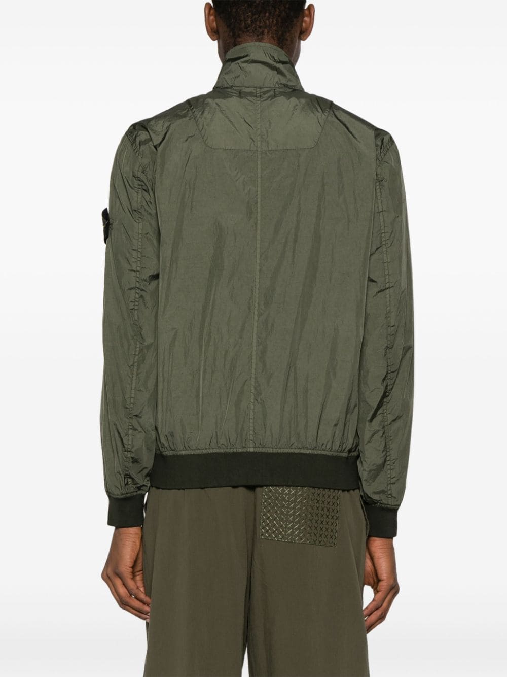 Shop Stone Island Reps R-ny Coated Jacket In Green