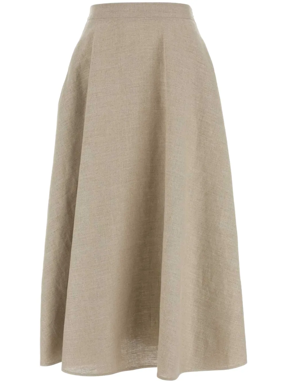 Valentino Garavani flared linen midi skirt - Neutrals