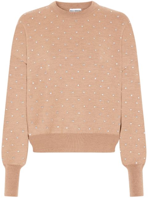 Rabanne crystal-embellished wool jumper Women