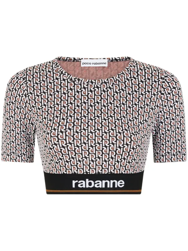 Tシャツ・カットソー Rabanne Cropped T-Shirt With Knotted Front Detail Rabanne Cropped T-Shirt With Knotted Front Detail | ShopSimon