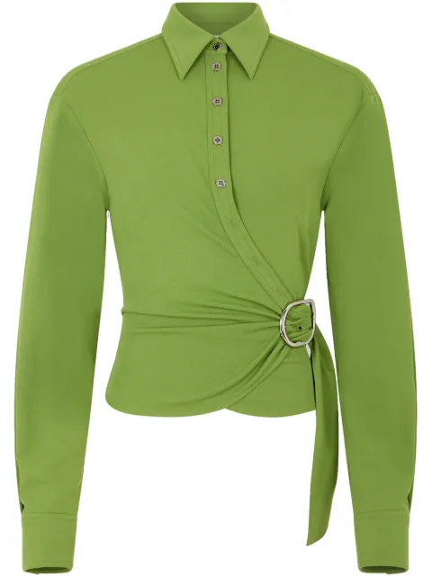 Rabanne camisa de crepé drapeada