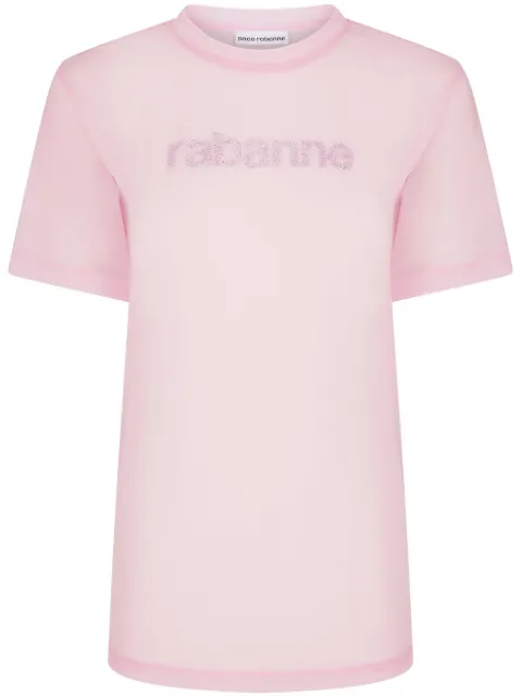 Get Your Hands on Rabanne logo-embellished round-neck T-shirt Women - The Hottest Item Today!