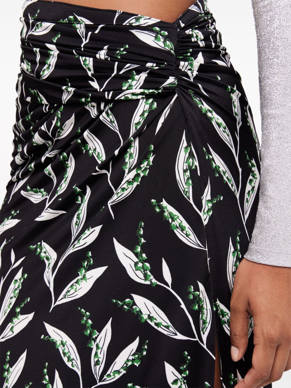 Shop Rabanne Graphic-print High-waist Maxi Skirt In Black