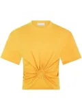 Rabanne ring-detail cropped T-shirt - Yellow