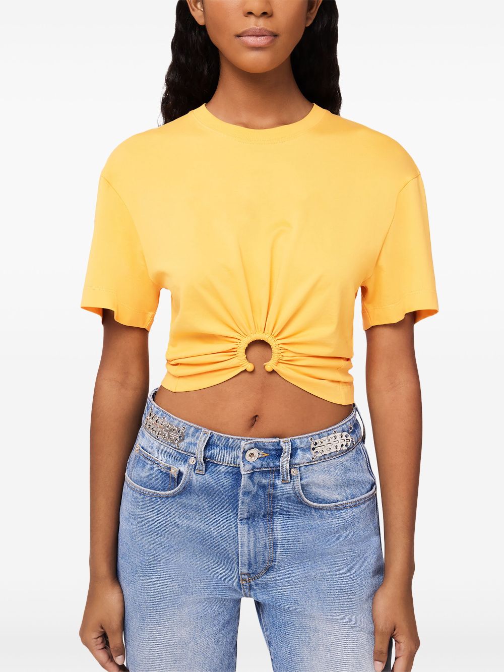 Online shopping deals Rabanne ring-detail cropped T-shirt Women