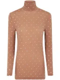 Rabanne crystal-embellished high-neck top - Neutrals