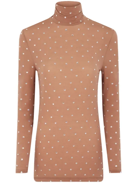 Rabanne crystal-embellished high-neck top