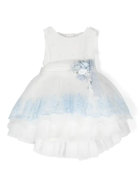 Mimilù floral-appliqué tulle dress