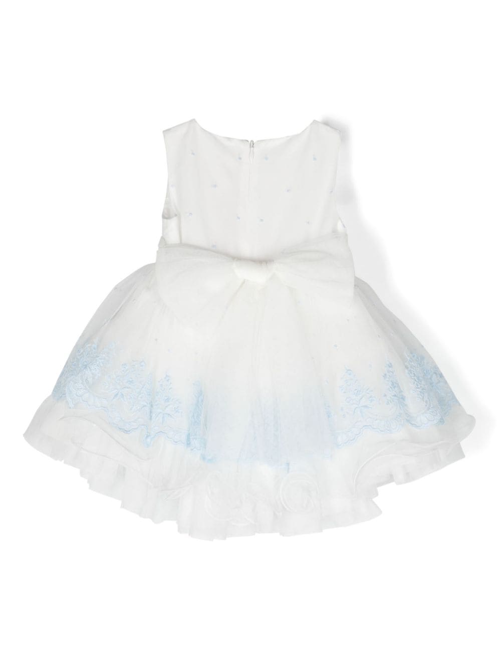 Shop Mimilù Floral-appliqué Tulle Dress In White