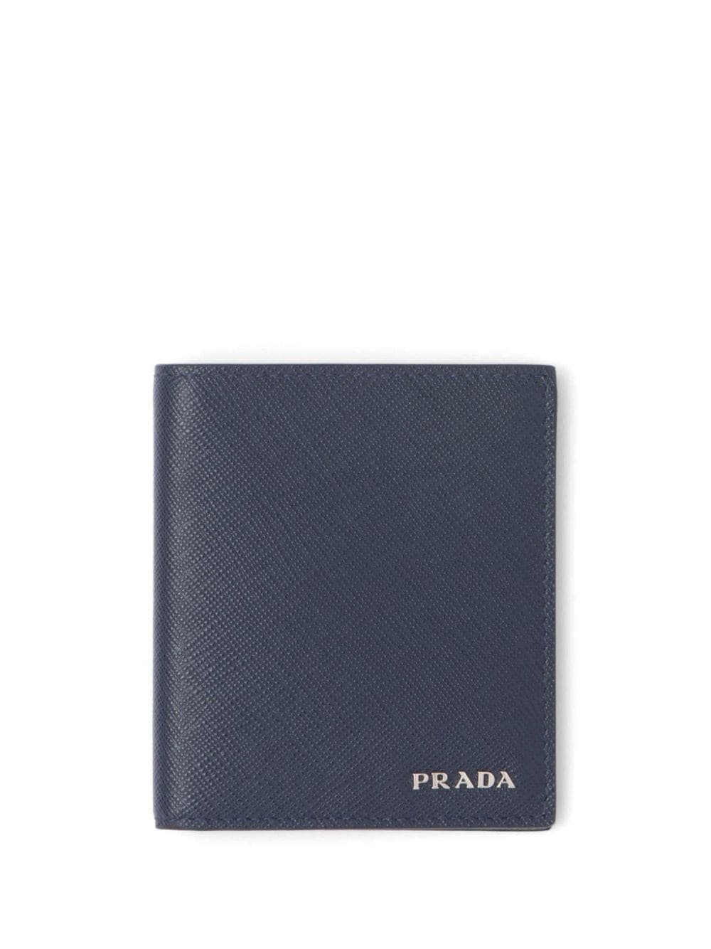 Prada Saffiano Leather Bi-fold Wallet In Blue