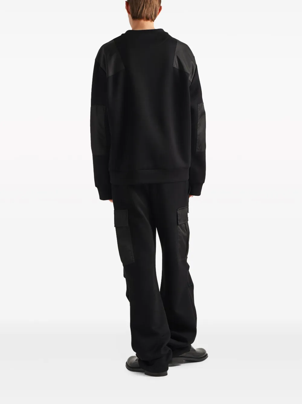 Shop Prada Re-nylon Fleece Track Pants In Schwarz