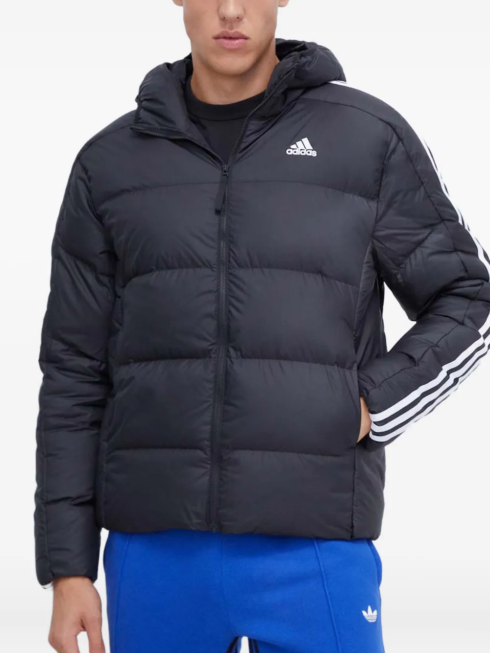 adidas three-stripe padded jacket | Black | Image 1