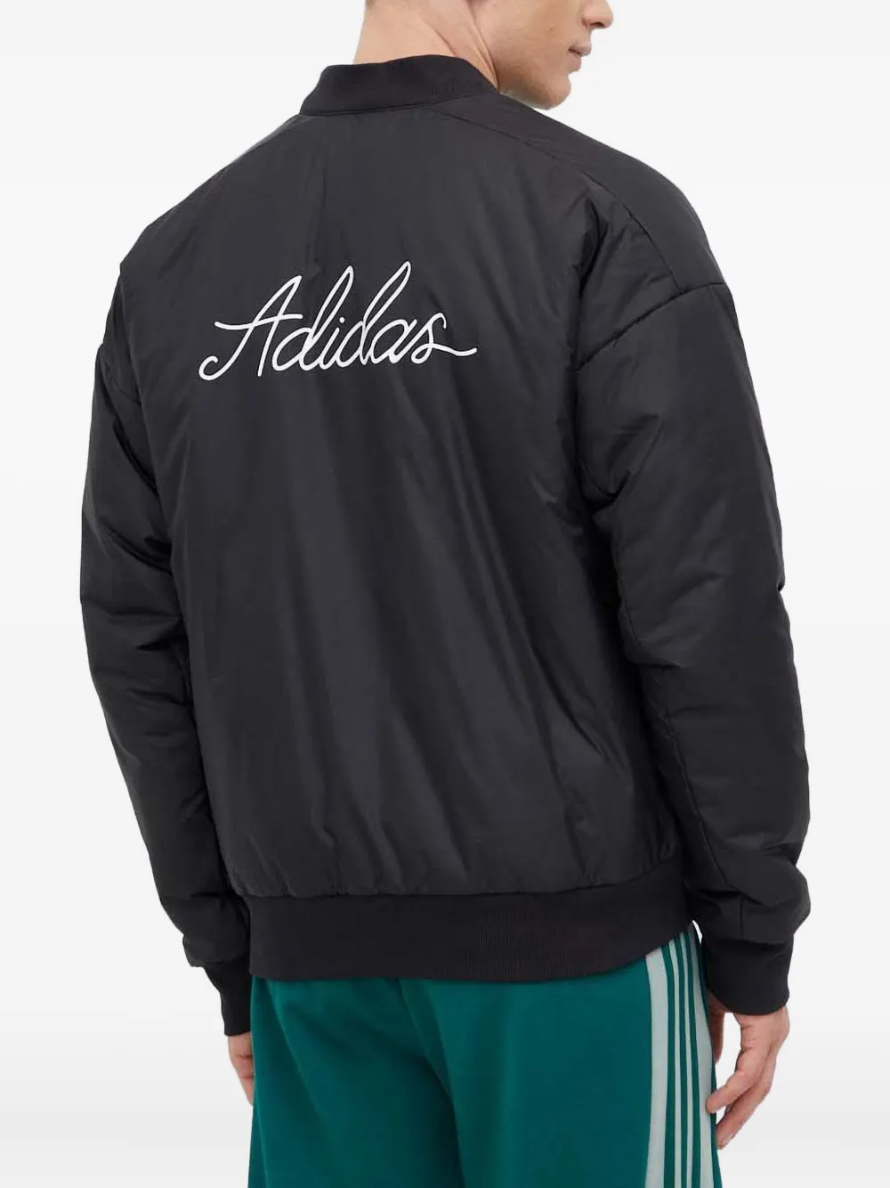 Adidas Originals Logo-print Bomber Jacket In Black