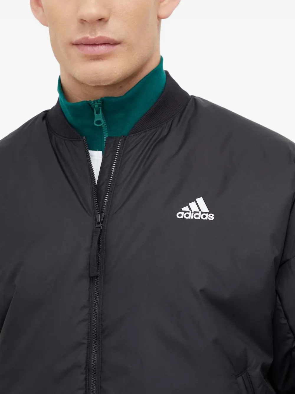 Adidas Originals Logo-print Bomber Jacket In Black