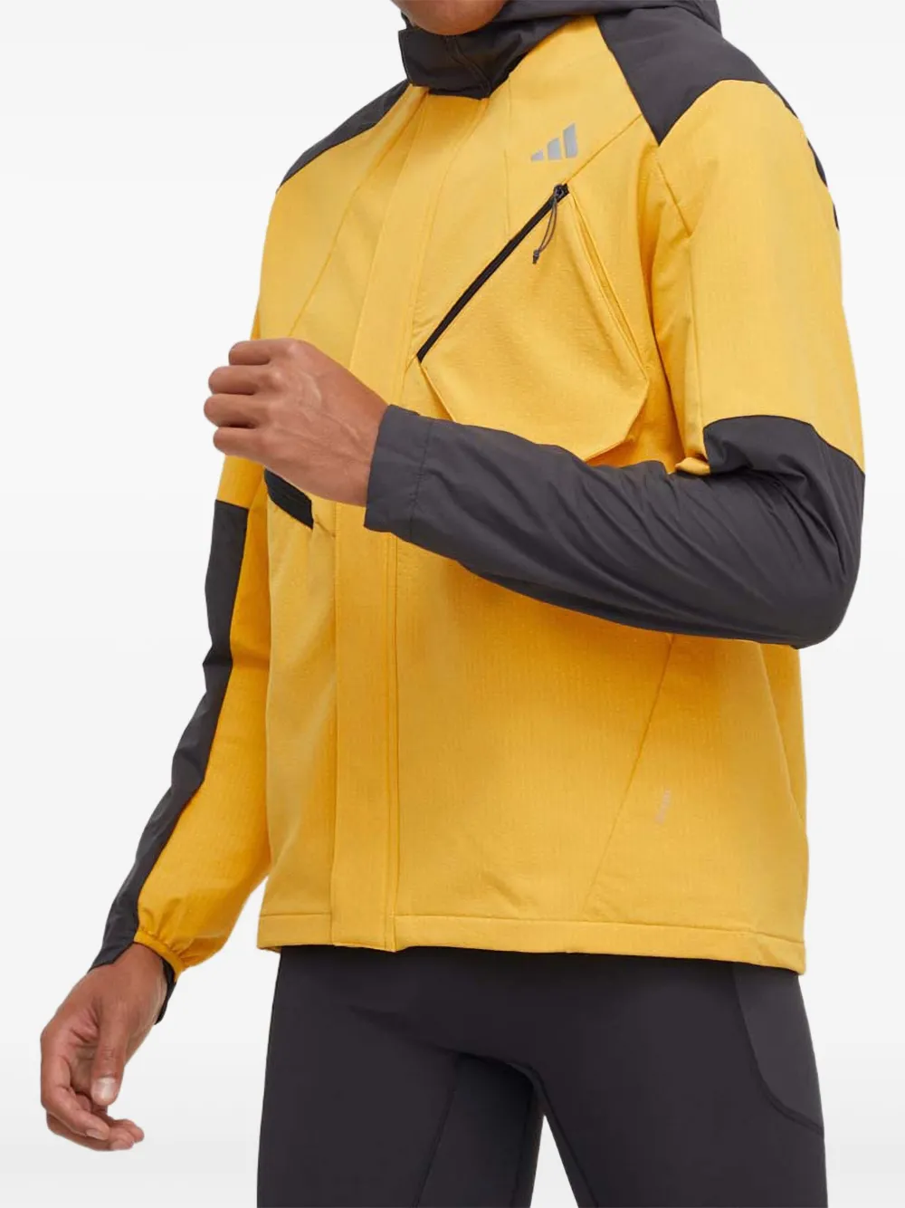 adidas hooded colour-blocked jacket | Yellow | Image 1