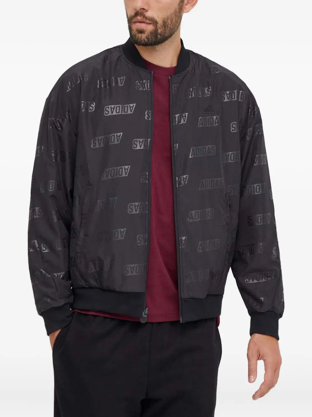 adidas Omkeerbaar fluwelen bomberjack Zwart