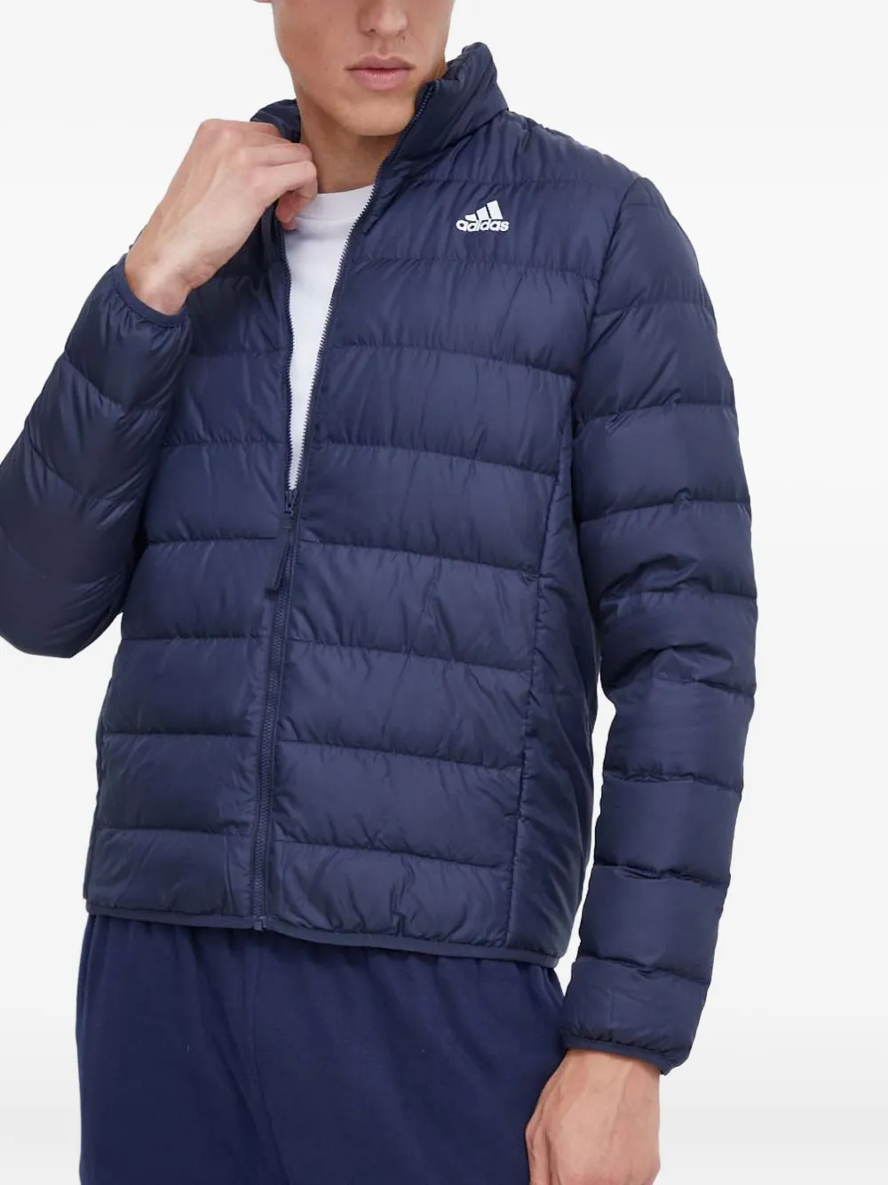adidas quilted logo jacket | Blue | Image 1