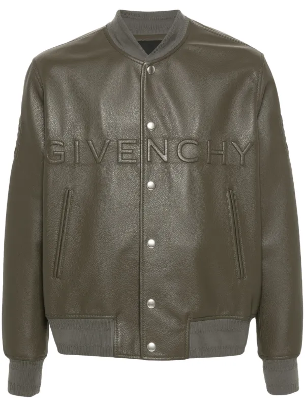 Logo embossed bomber jacket top