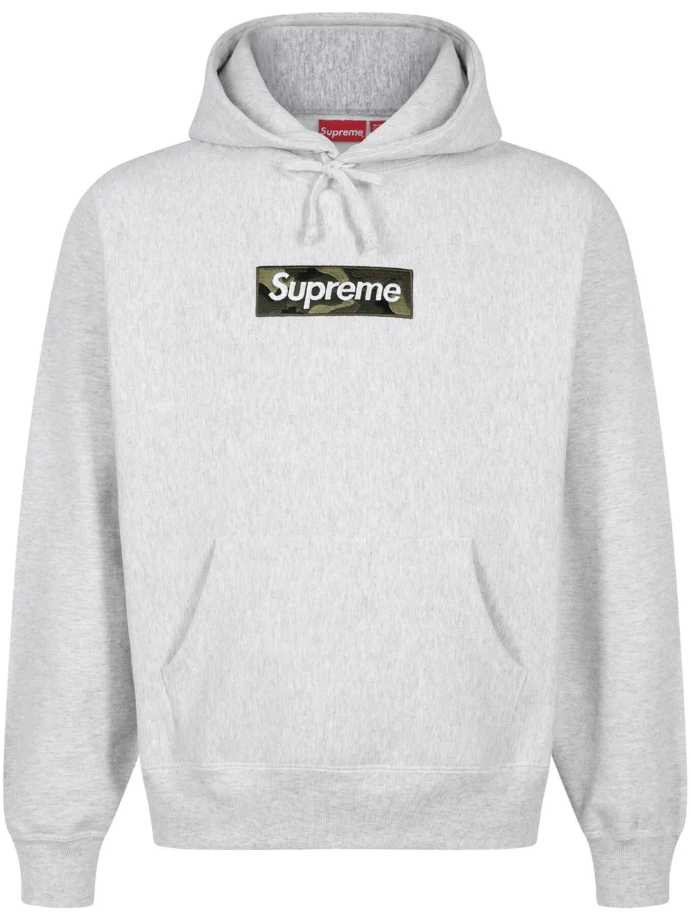 Supreme Box Logo Cotton Hoodie Grey FARFETCH TR