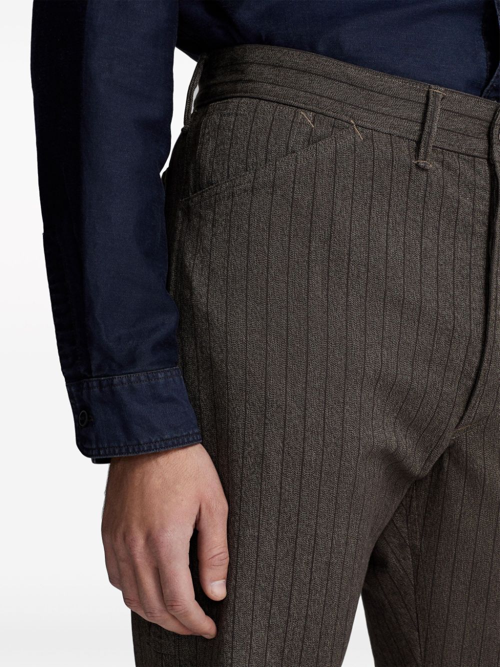 striped straight-leg cotton trousers