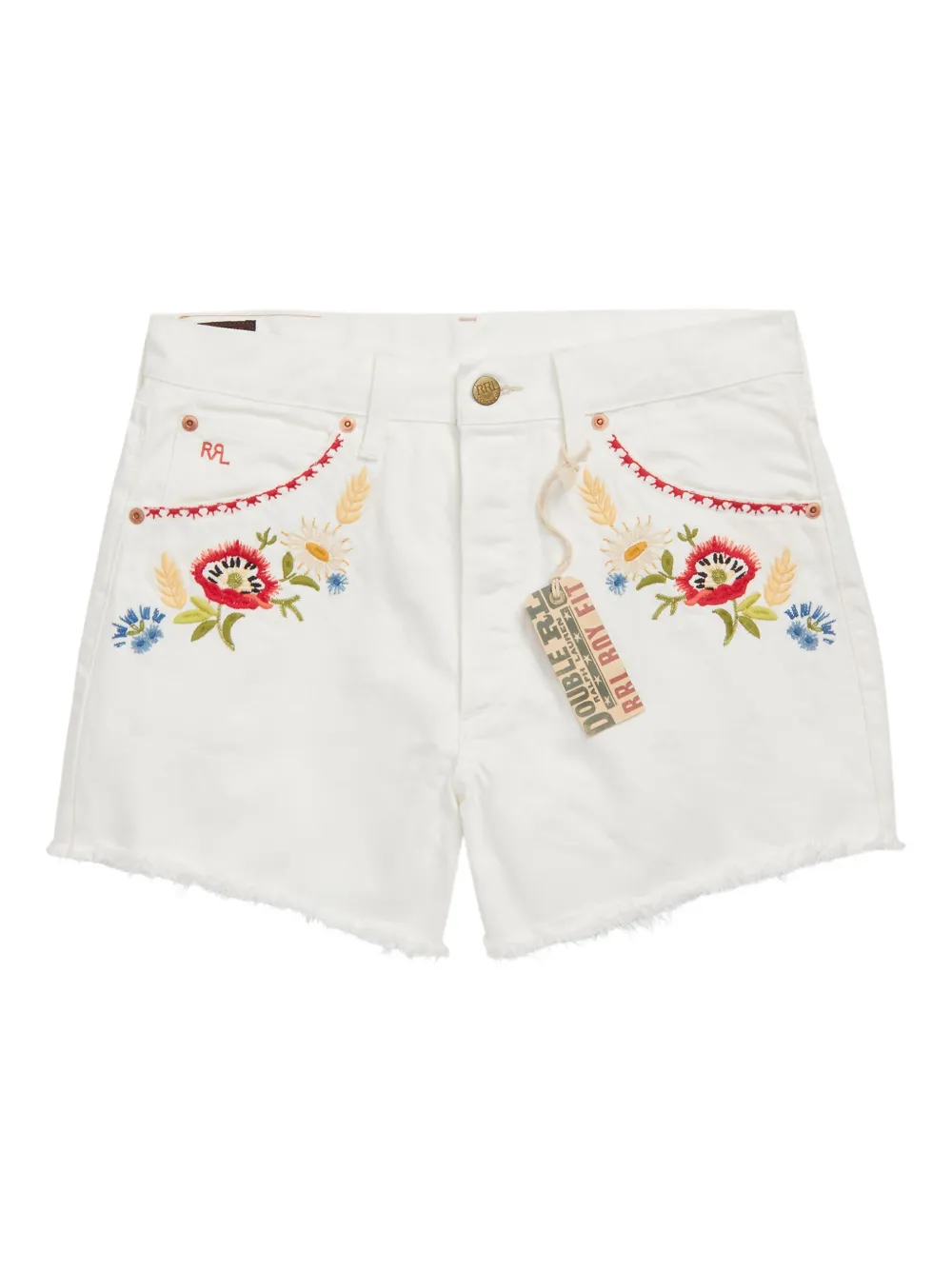 embroidered denim shorts