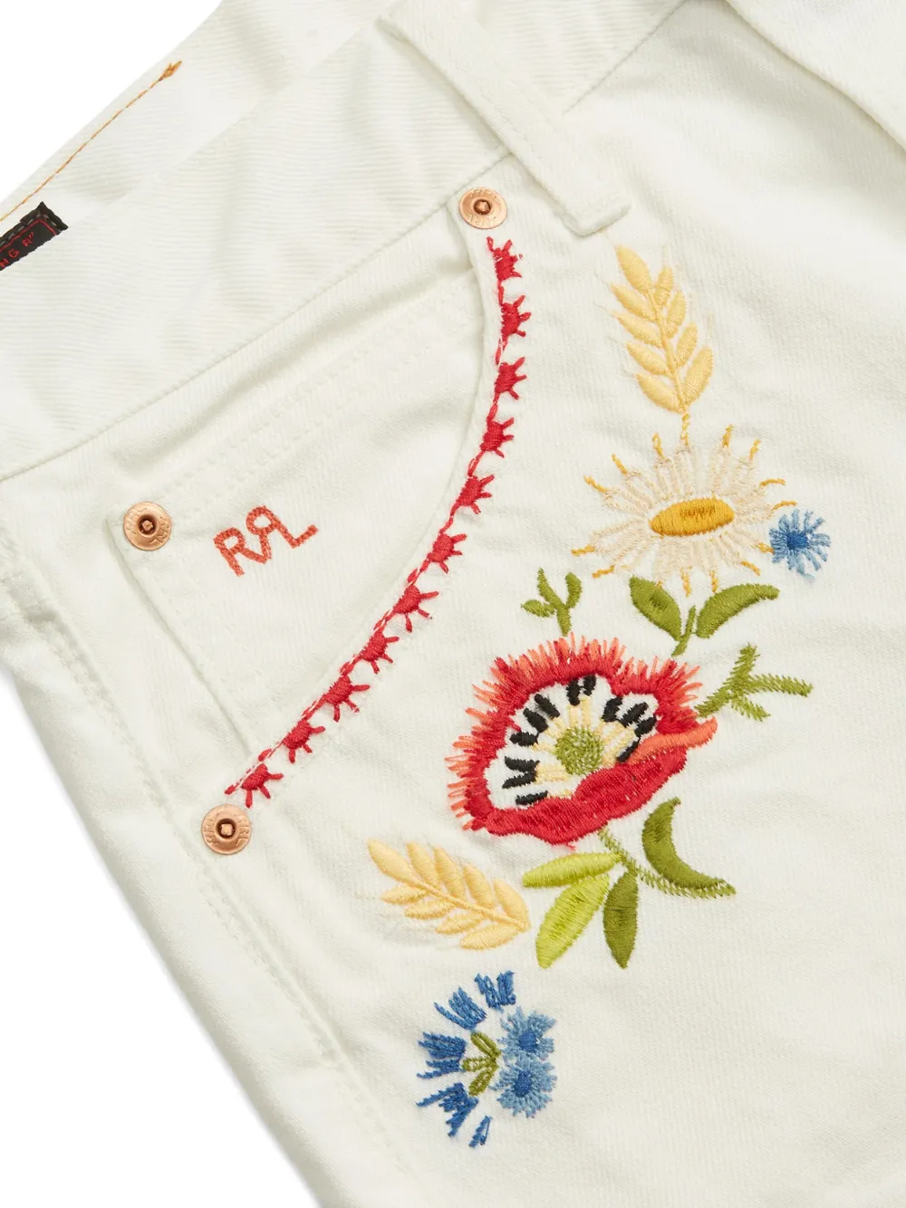 Ralph Lauren RRL embroidered denim shorts Wit