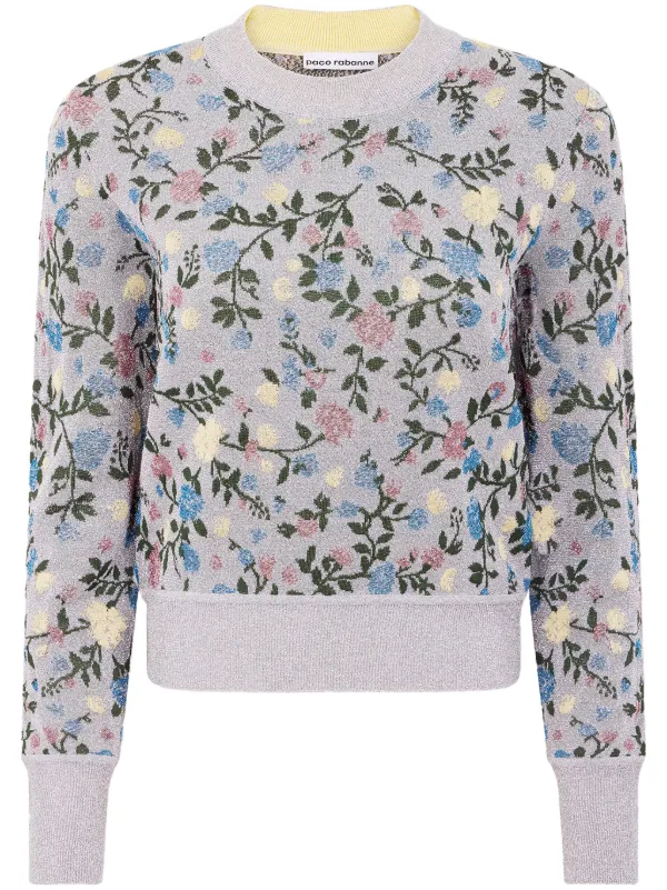 Rabanne フローラル ジャカード プルオーバー | パープル | FARFETCH JP