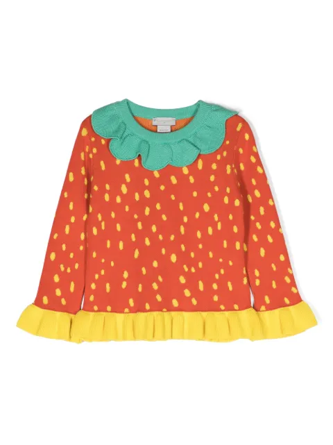 Stella McCartney Kids Strawberry cotton jumper