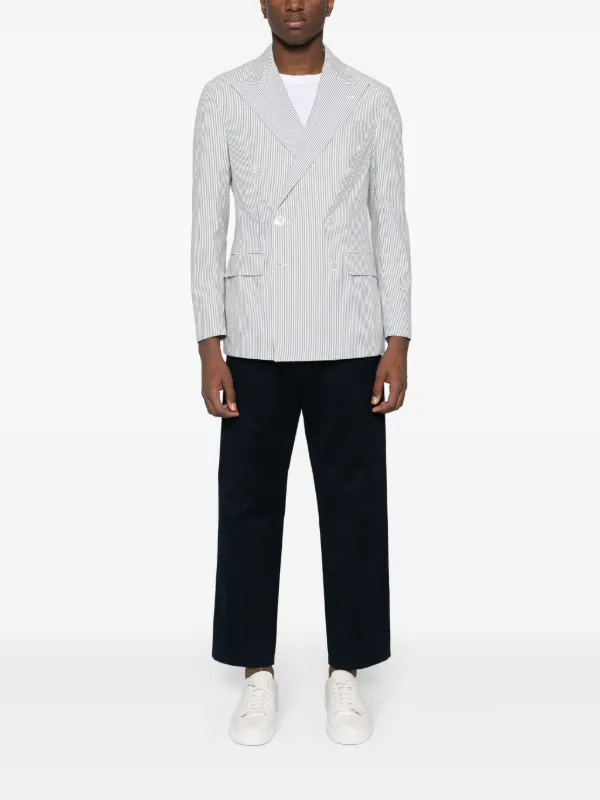 Polo Ralph Lauren Striped Seersucker Blazer Neutrals FARFETCH TR