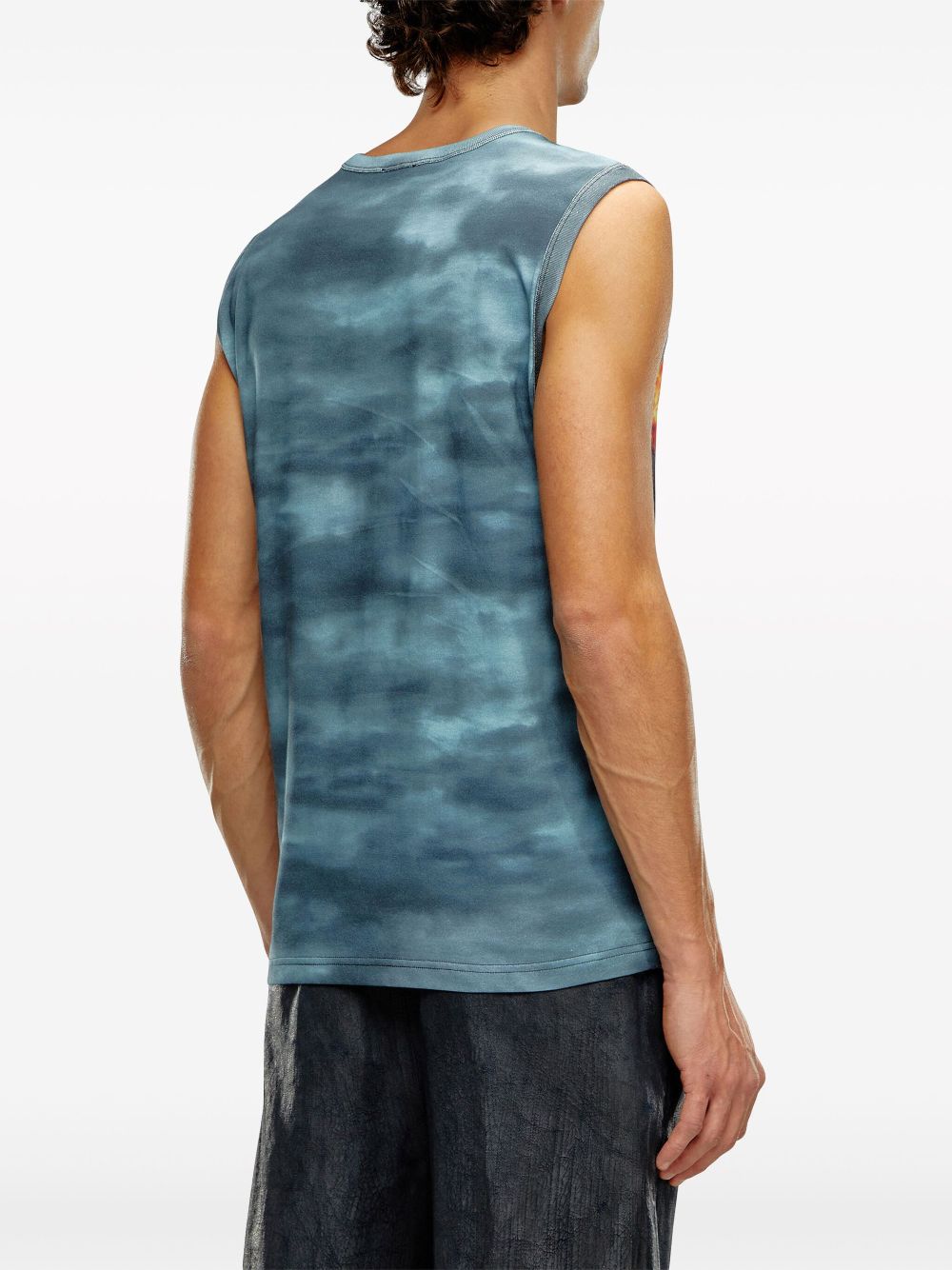 Shop Diesel Biscoup Cotton Tank Top In Blue