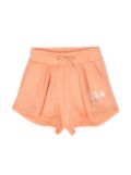 MSGM Kids logo-print cotton shorts - Orange